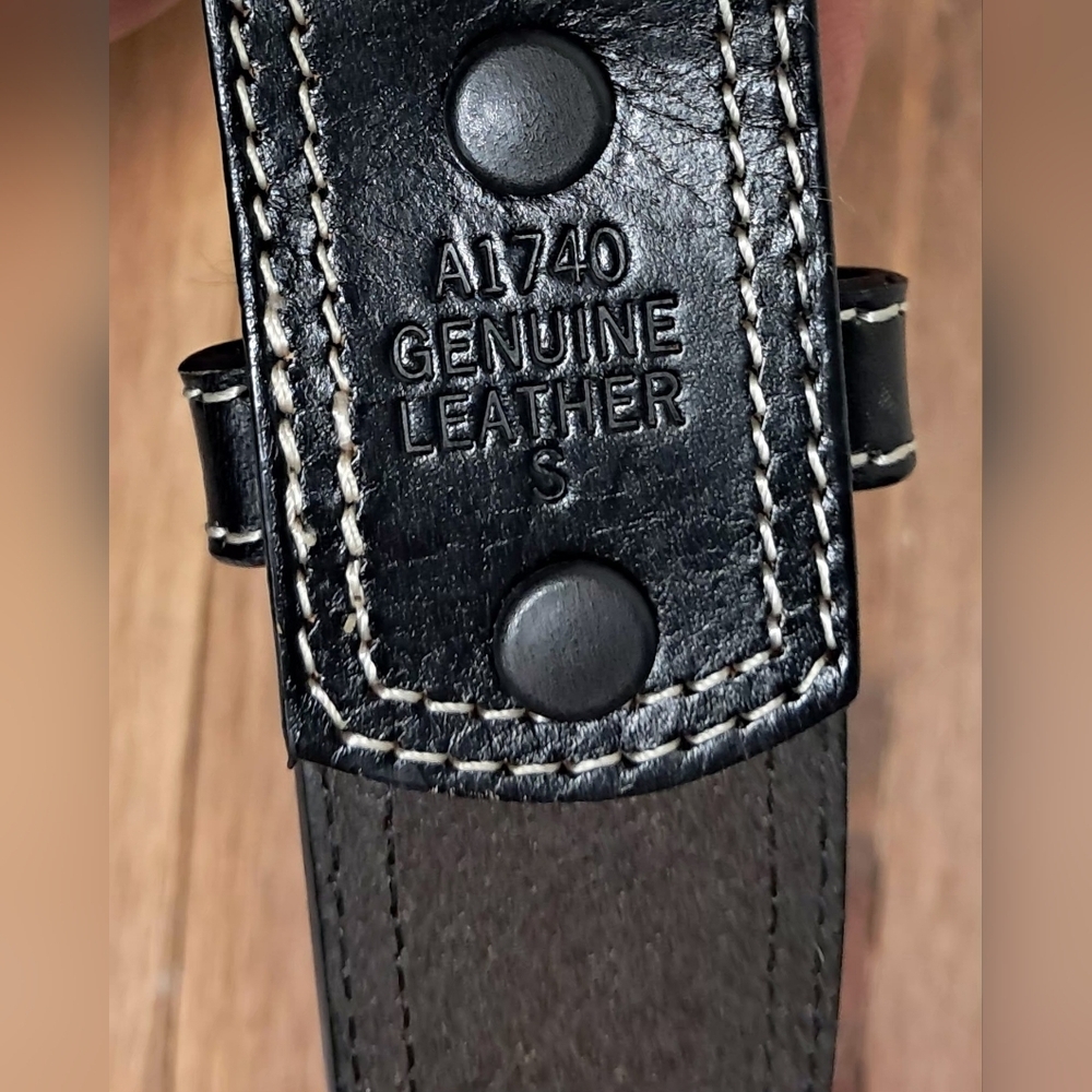 Beaded Leather Belt With Buckle 33" - Picture 6 of 6
